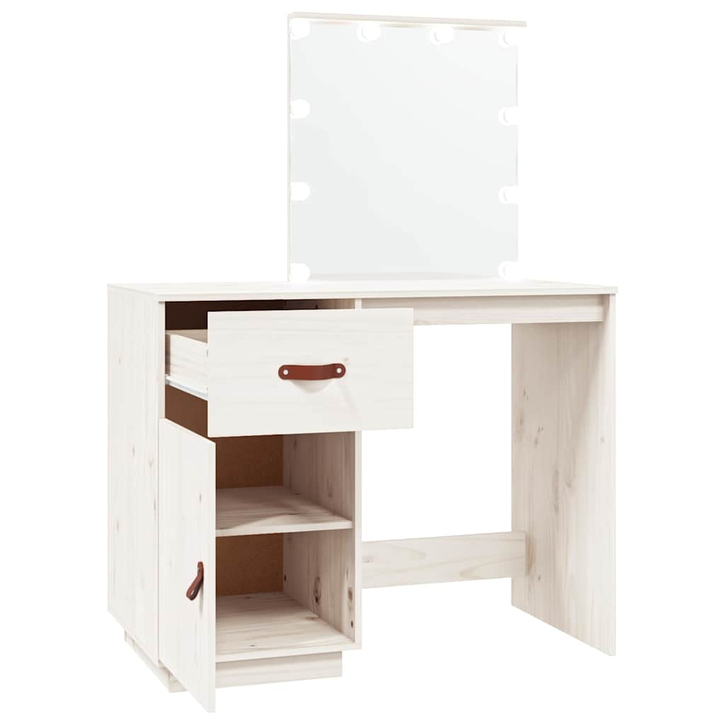 vidaXL Kaptafel met LED 95x50x133,5 cm massief grenenhout