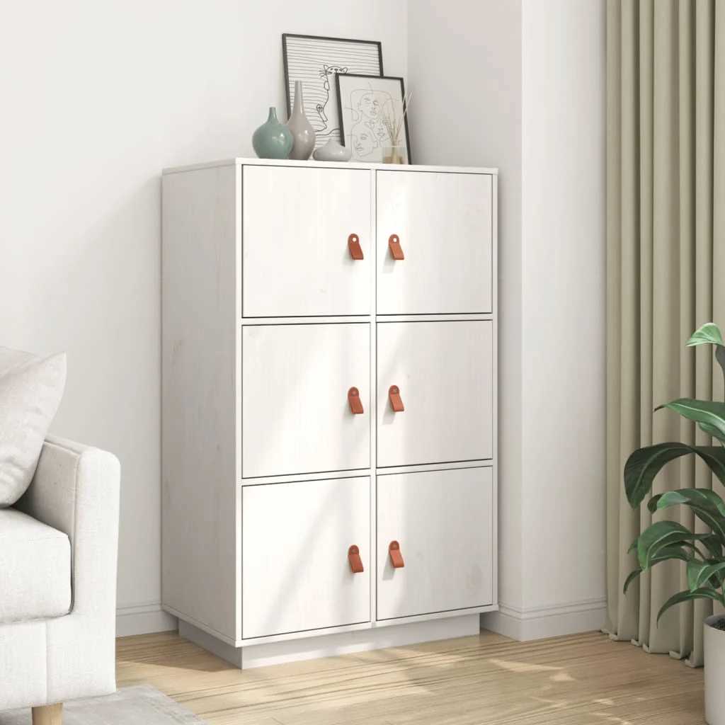 vidaXL Hoge kast 67x40x108,5 cm massief grenenhout