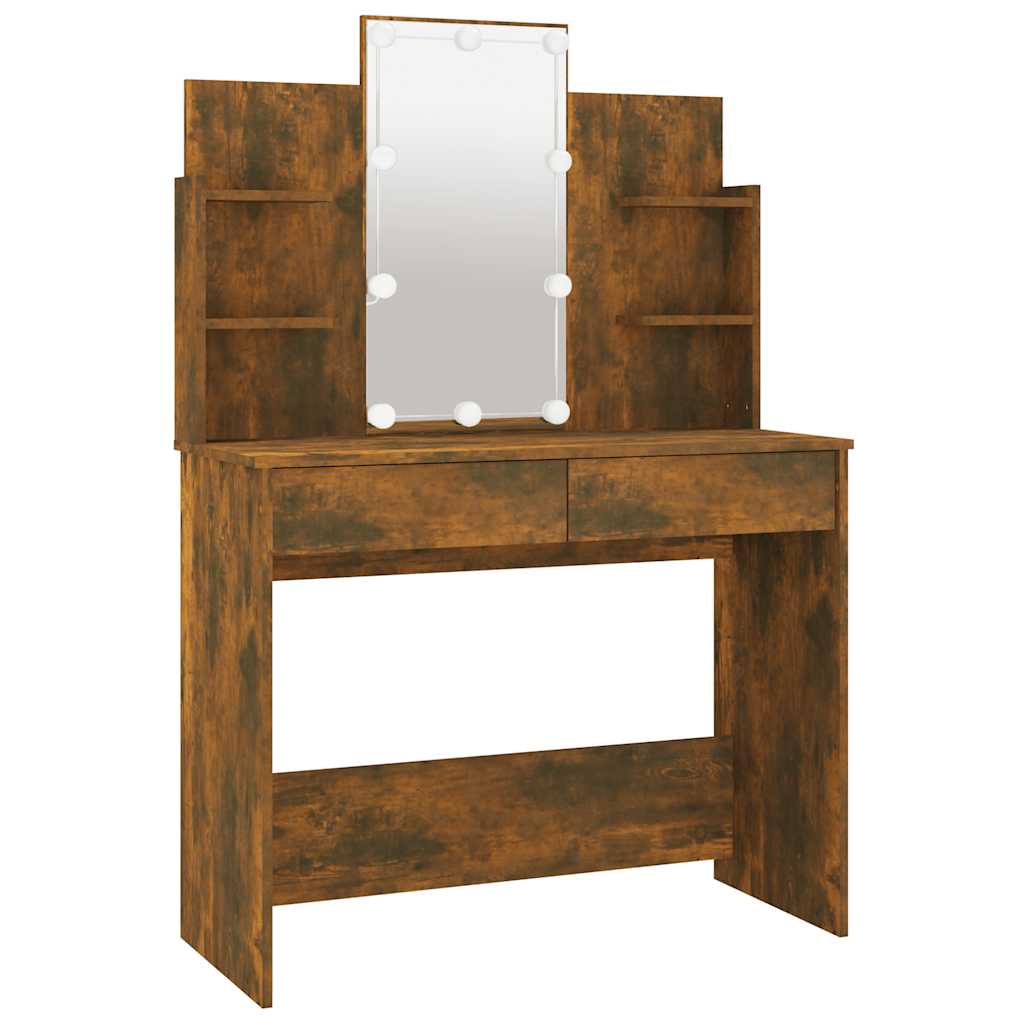 vidaXL Kaptafel met LED-verlichting 96x40x142 cm betongrijs
