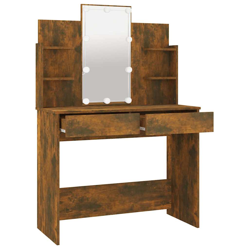 vidaXL Kaptafel met LED-verlichting 96x40x142 cm betongrijs