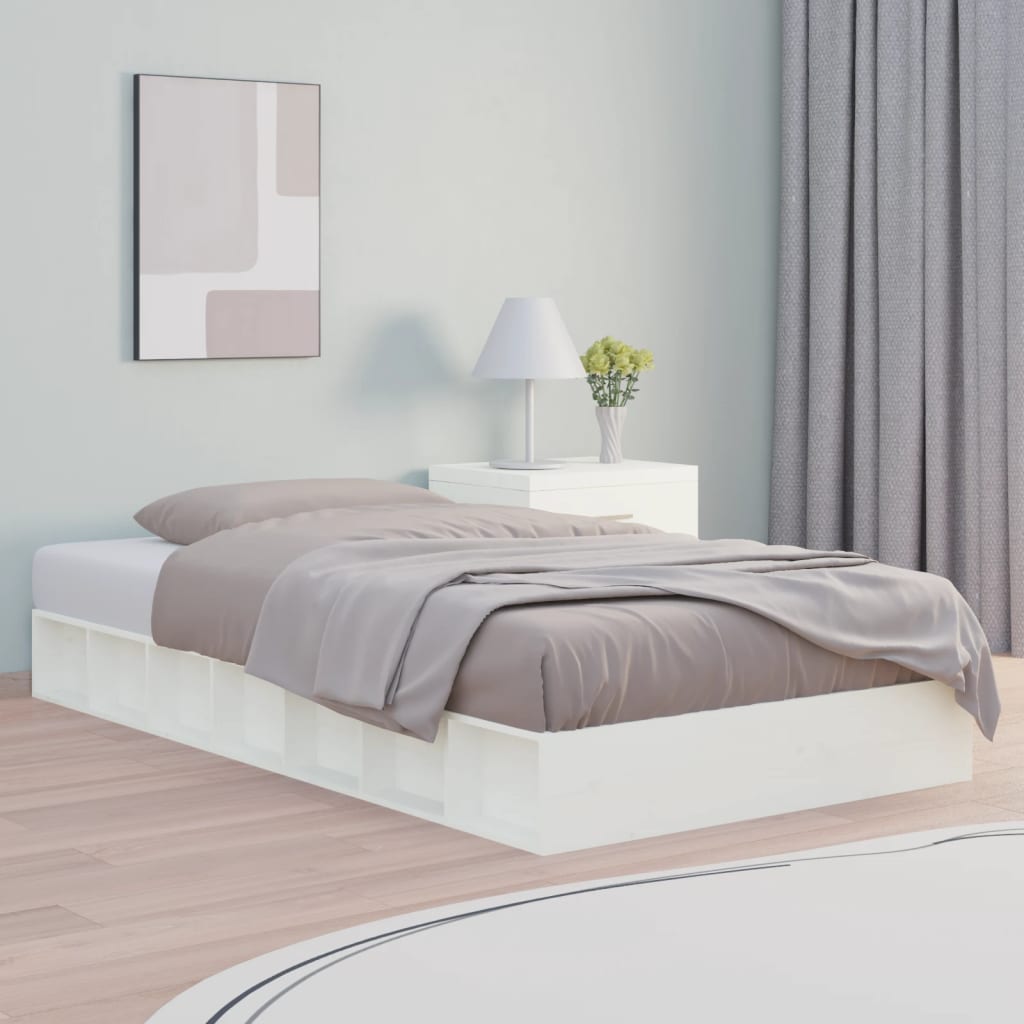 vidaXL Cadre de lit sans matelas massif vert grenenhout wasbruin 200x200 cm