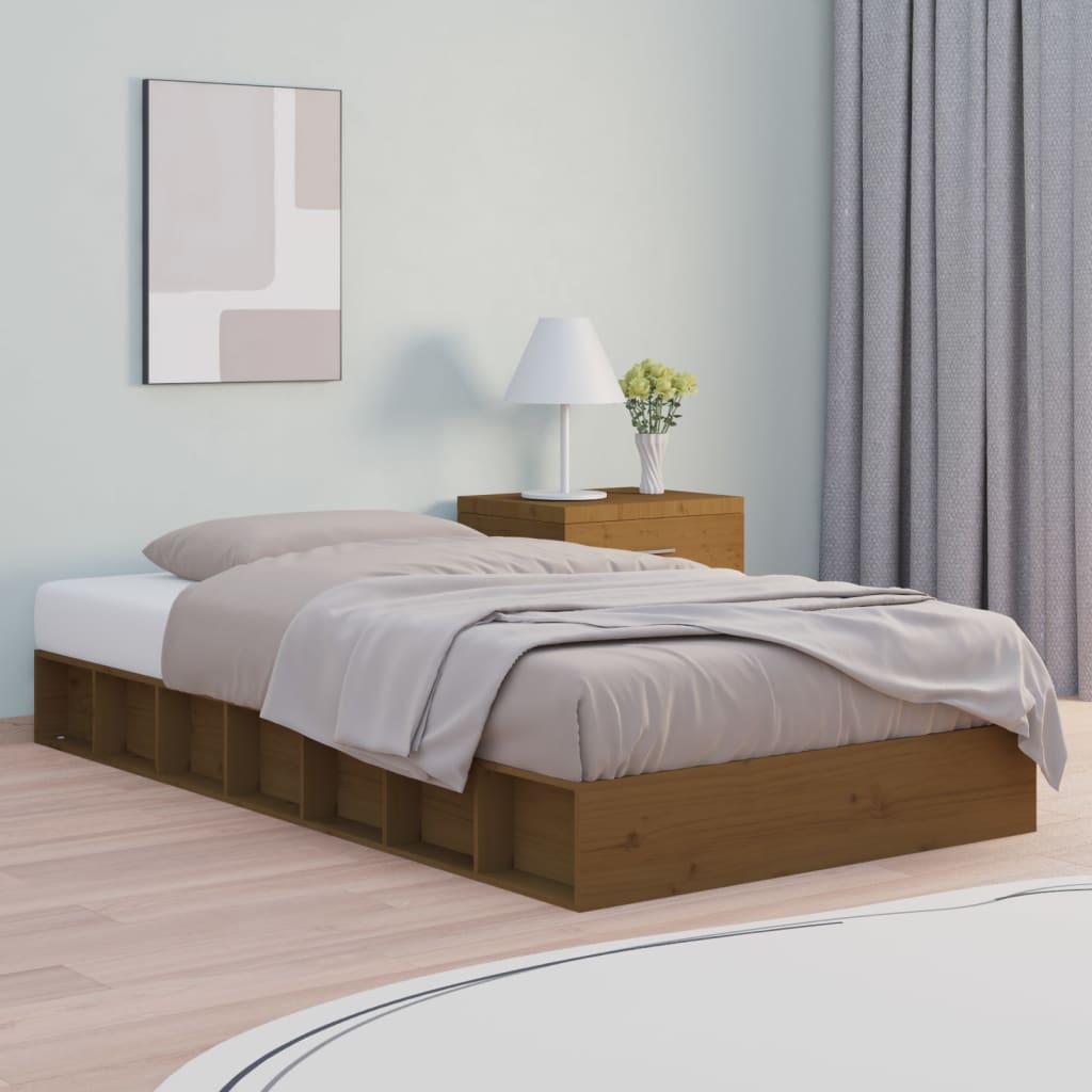 vidaXL Cadre de lit sans matelas massif vert grenenhout wasbruin 200x200 cm