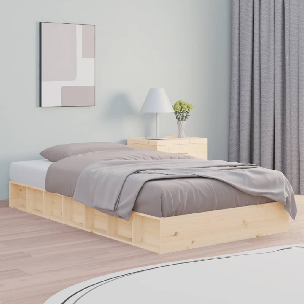 vidaXL Cadre de lit sans matelas massif vert grenenhout wasbruin 200x200 cm