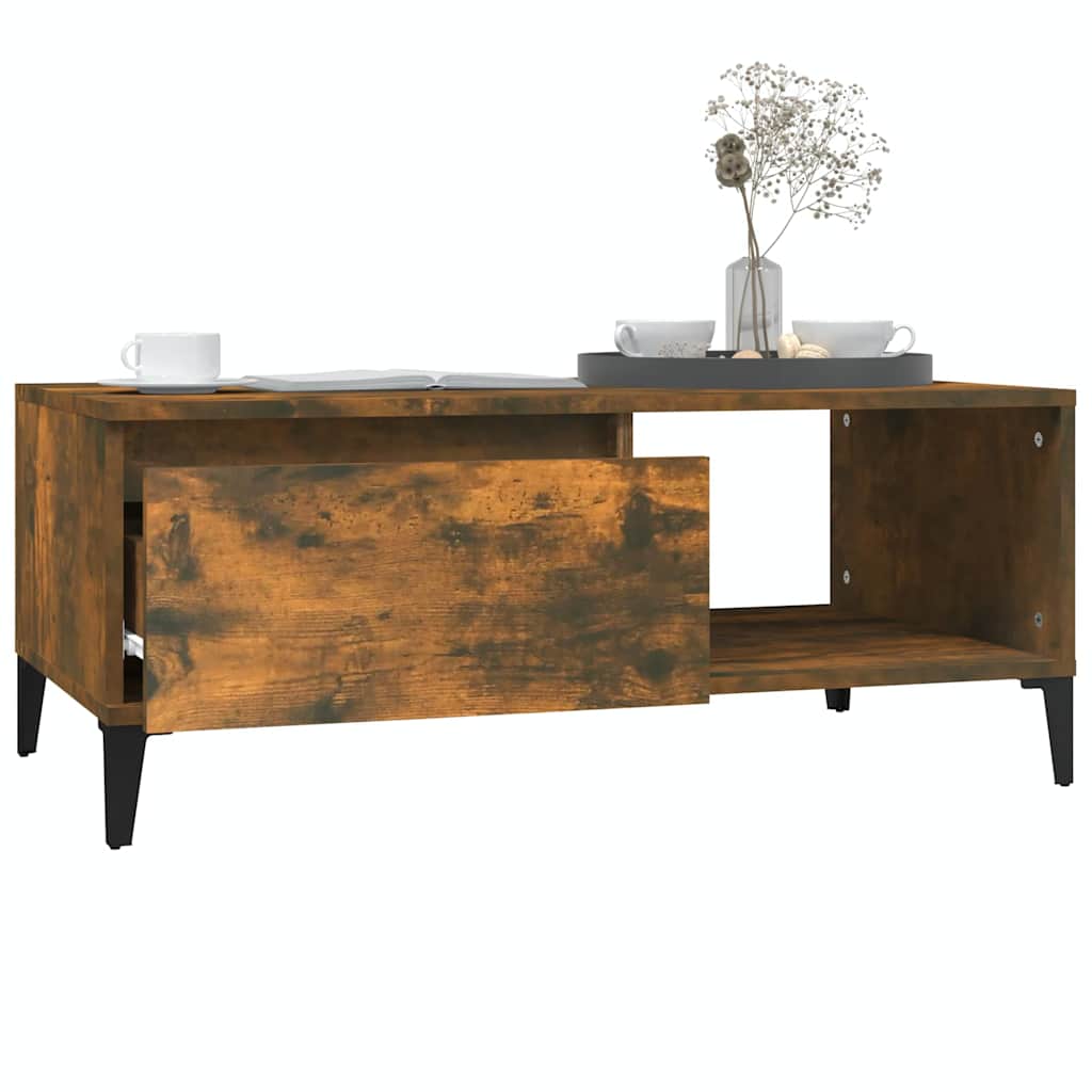 vidaXL Salontafel 90x50x36,5 cm bewerkt hout wit