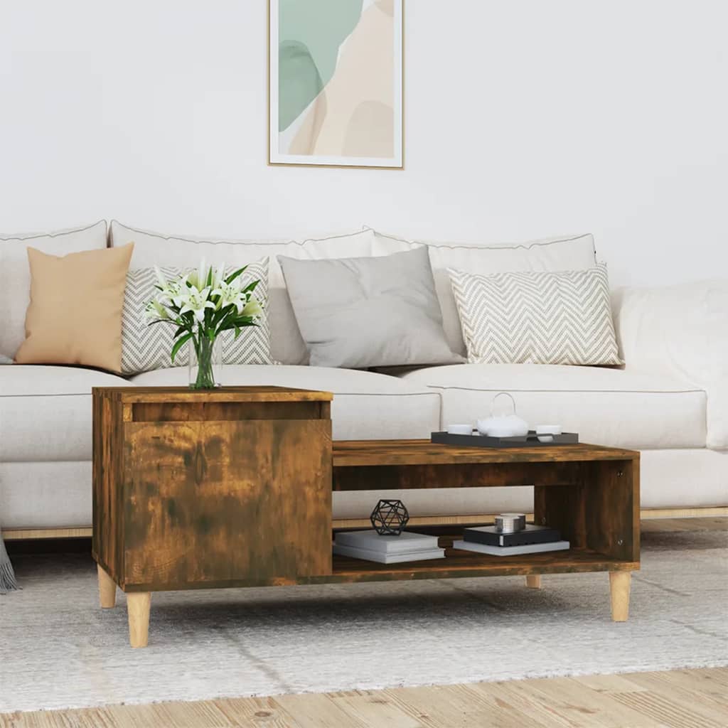 vidaXL Salontafel 100x50x45 cm bewerkt hout wit