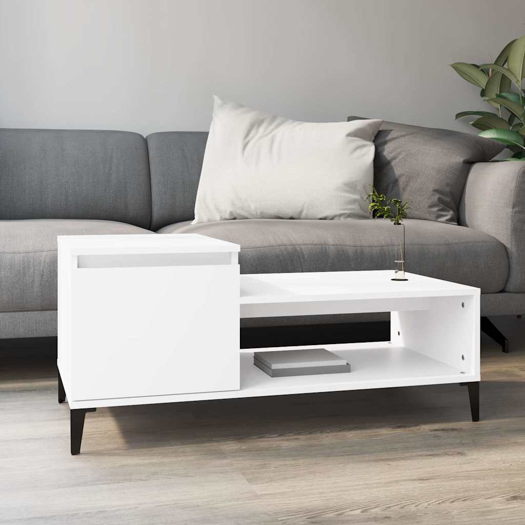 vidaXL Coffee Table 100x50x45 cm Engineered Wood White