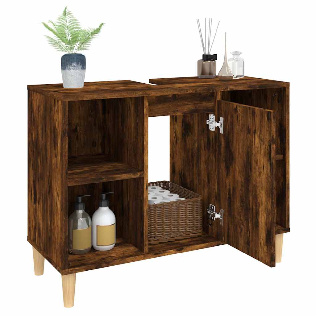 vidaXL Wastafelkast 80x33x60 cm bewerkt hout wit
