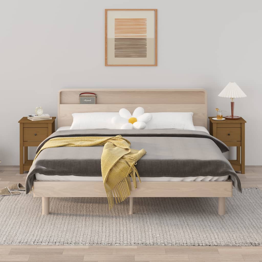 vidaXL Nachtkastjes 2 st 40x35x61,5 cm massief grenenhout