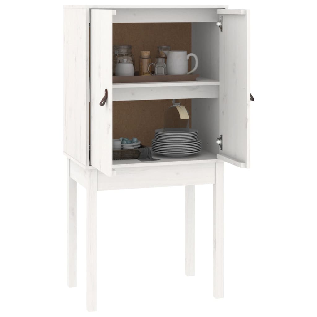 vidaXL Tall Cabinet 60x40x120 cm Solid Pine White