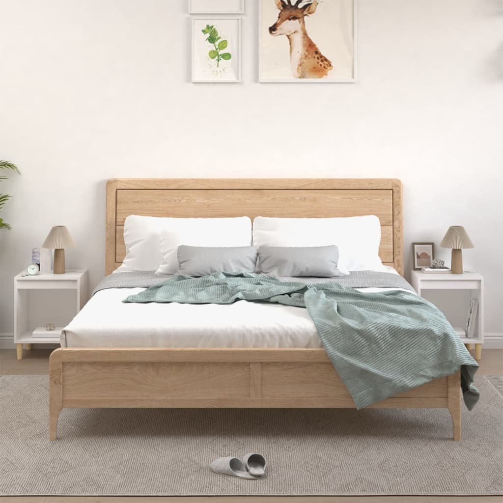 vidaXL Nachtkastje 40x35x50 cm bewerkt hout wit
