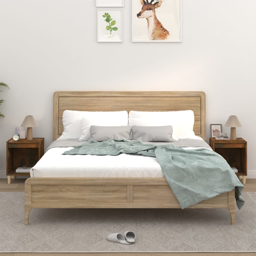 vidaXL Nachtkastje 40x35x50 cm bewerkt hout wit
