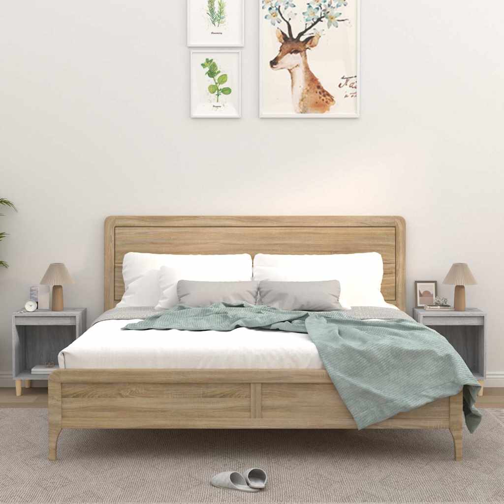 vidaXL Nachtkastje 40x35x50 cm bewerkt hout wit