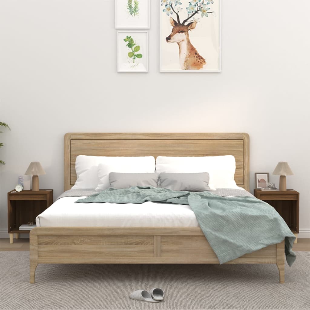 vidaXL Nachtkastje 40x35x50 cm bewerkt hout wit