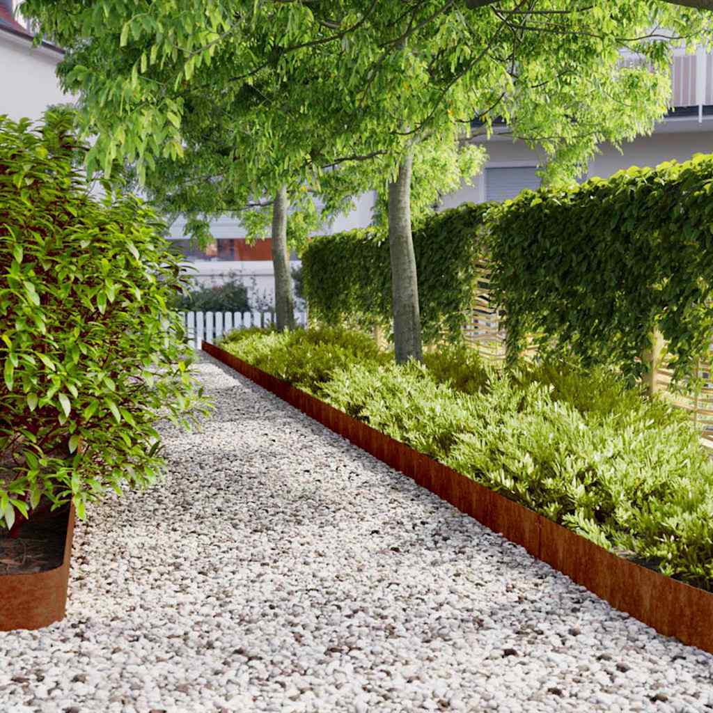 vidaXL Gazonranden 10 stuks 10x103 cm flexibel cortenstaal