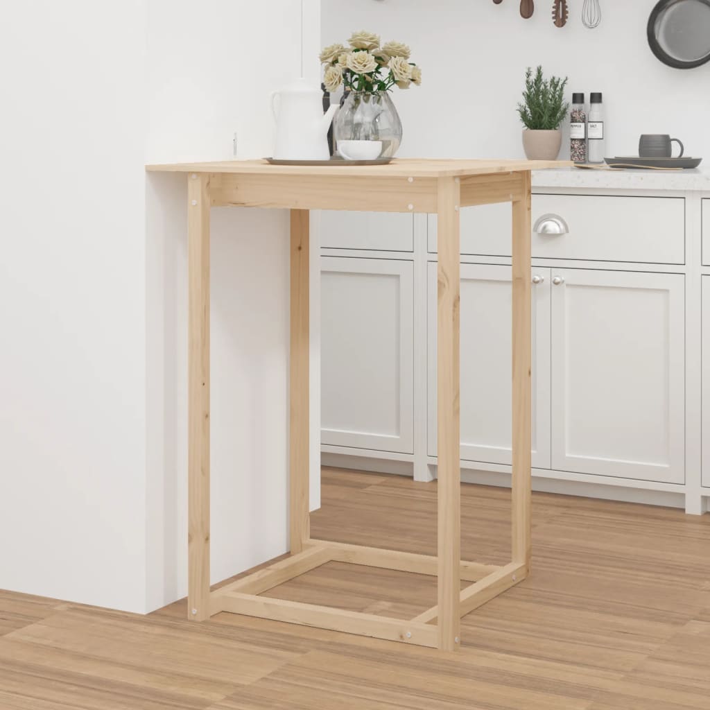 vidaXL Bartafel 60x60x110 cm massief grenenhout grijs