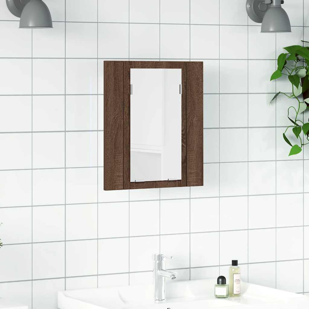 vidaXL Badkamerkast met spiegel en LED 40x12x45 cm acryl wit
