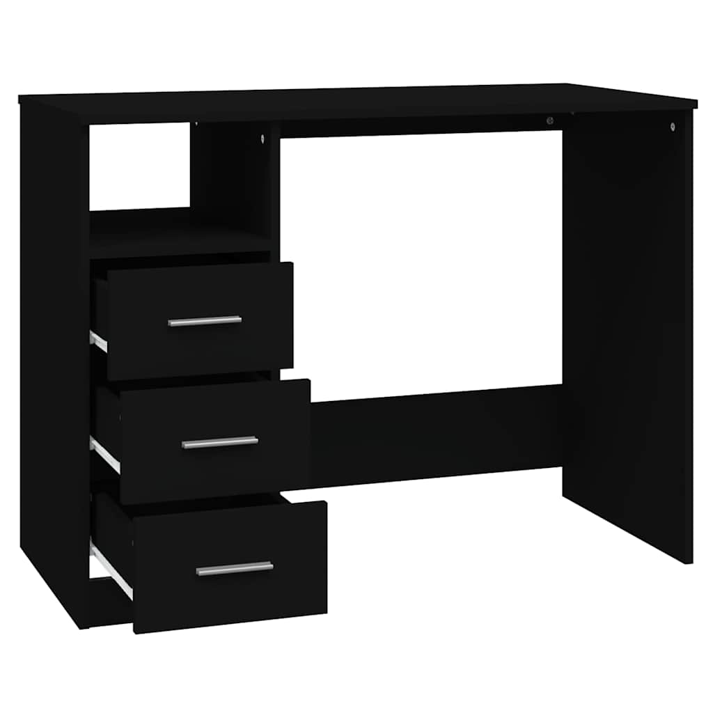 vidaXL Bureau met lades 102x50x76 cm bewerkt hout wit