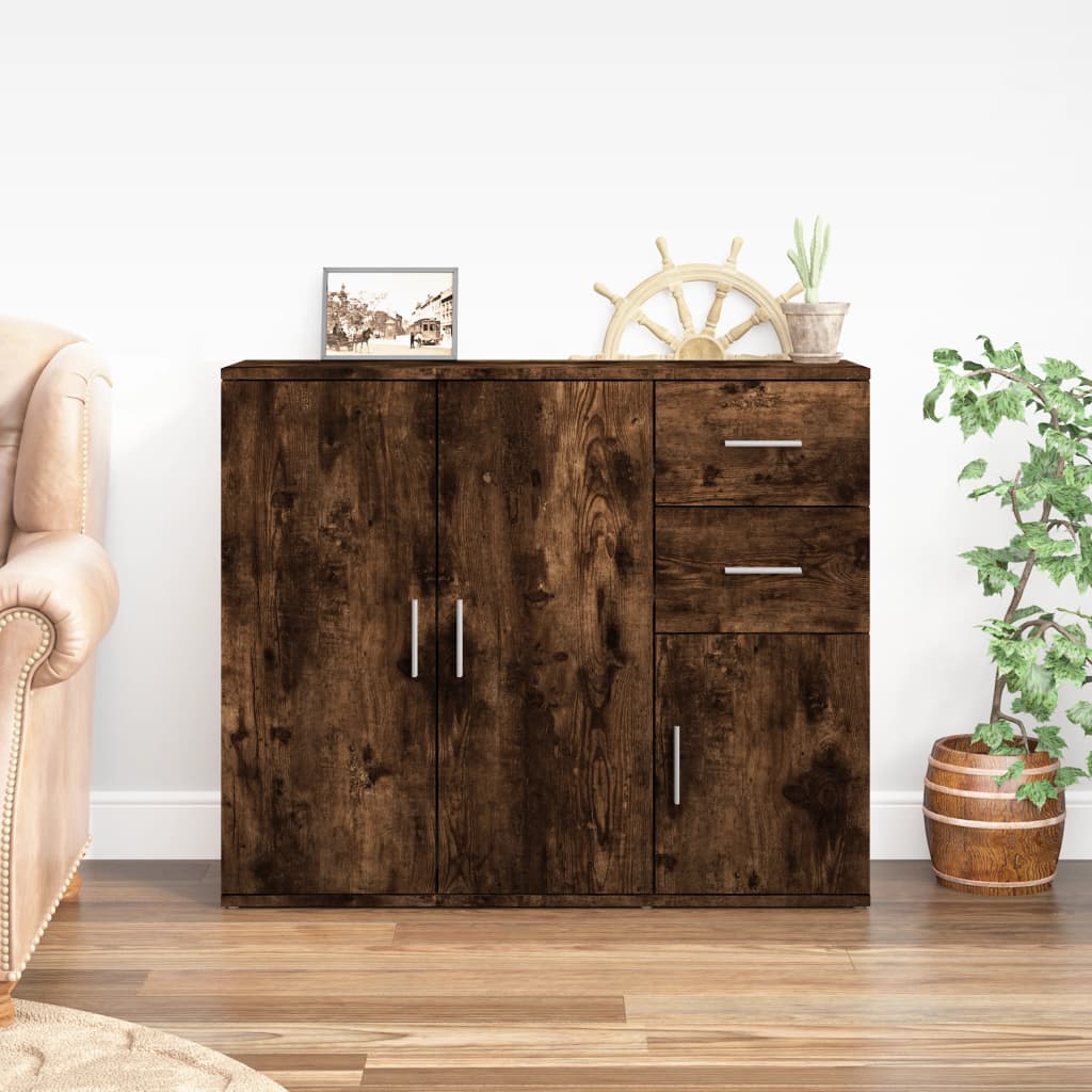 vidaXL Dressoir 91x29,5x75 cm bewerkt hout wit