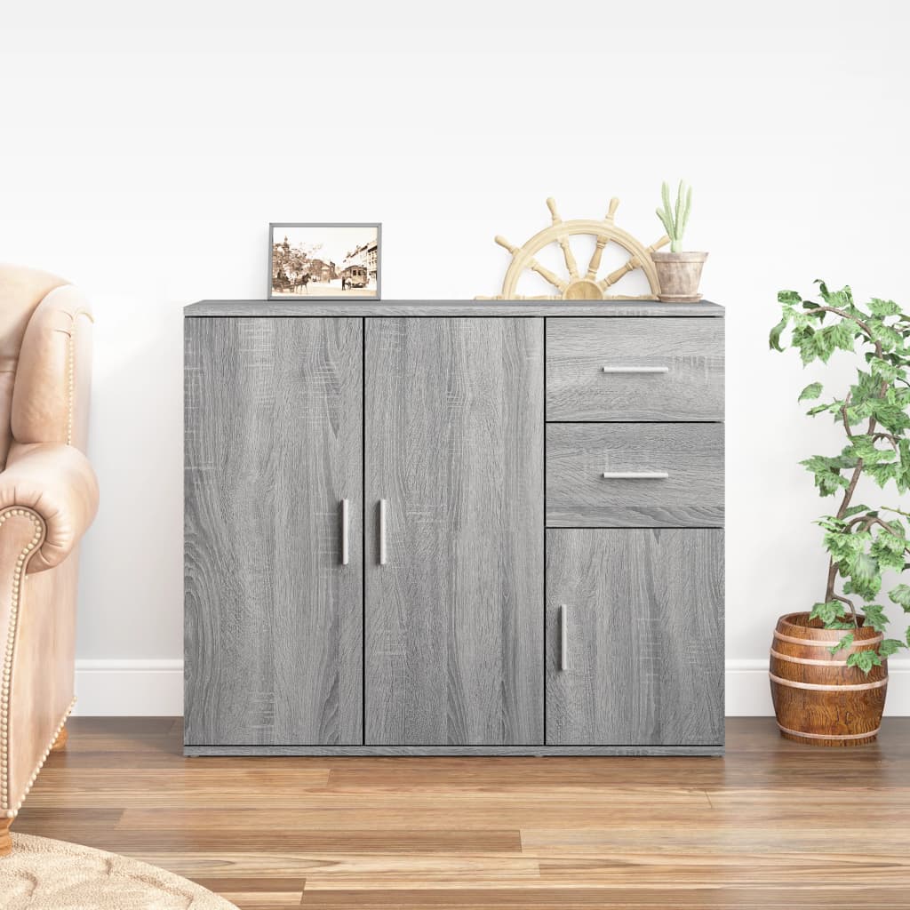 vidaXL Dressoir 91x29,5x75 cm bewerkt hout wit