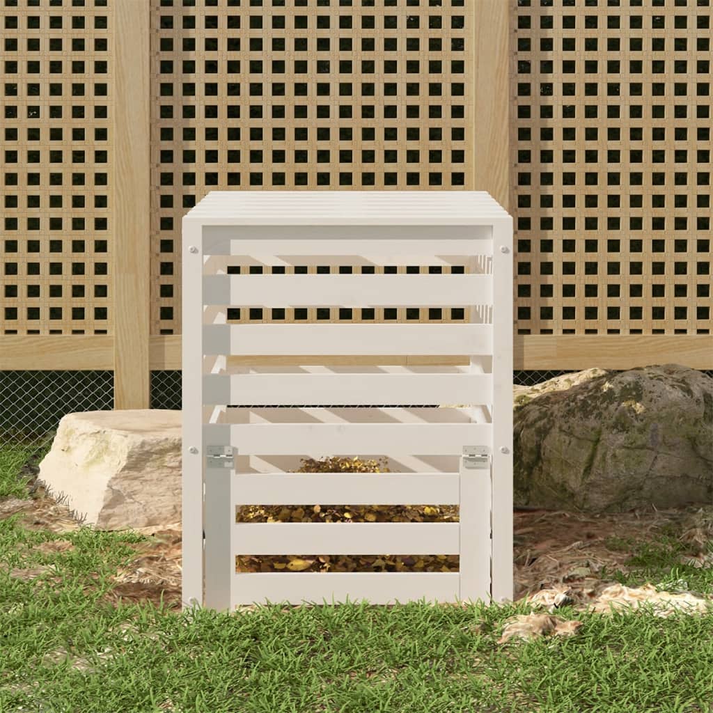 vidaXL Compostbak 63,5x63,5x77,5 cm massief grenenhout