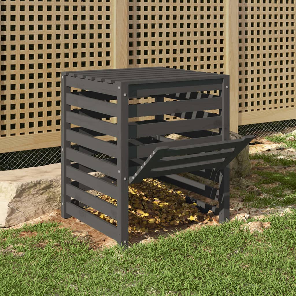 vidaXL Compostbak 63,5x63,5x77,5 cm massief grenenhout