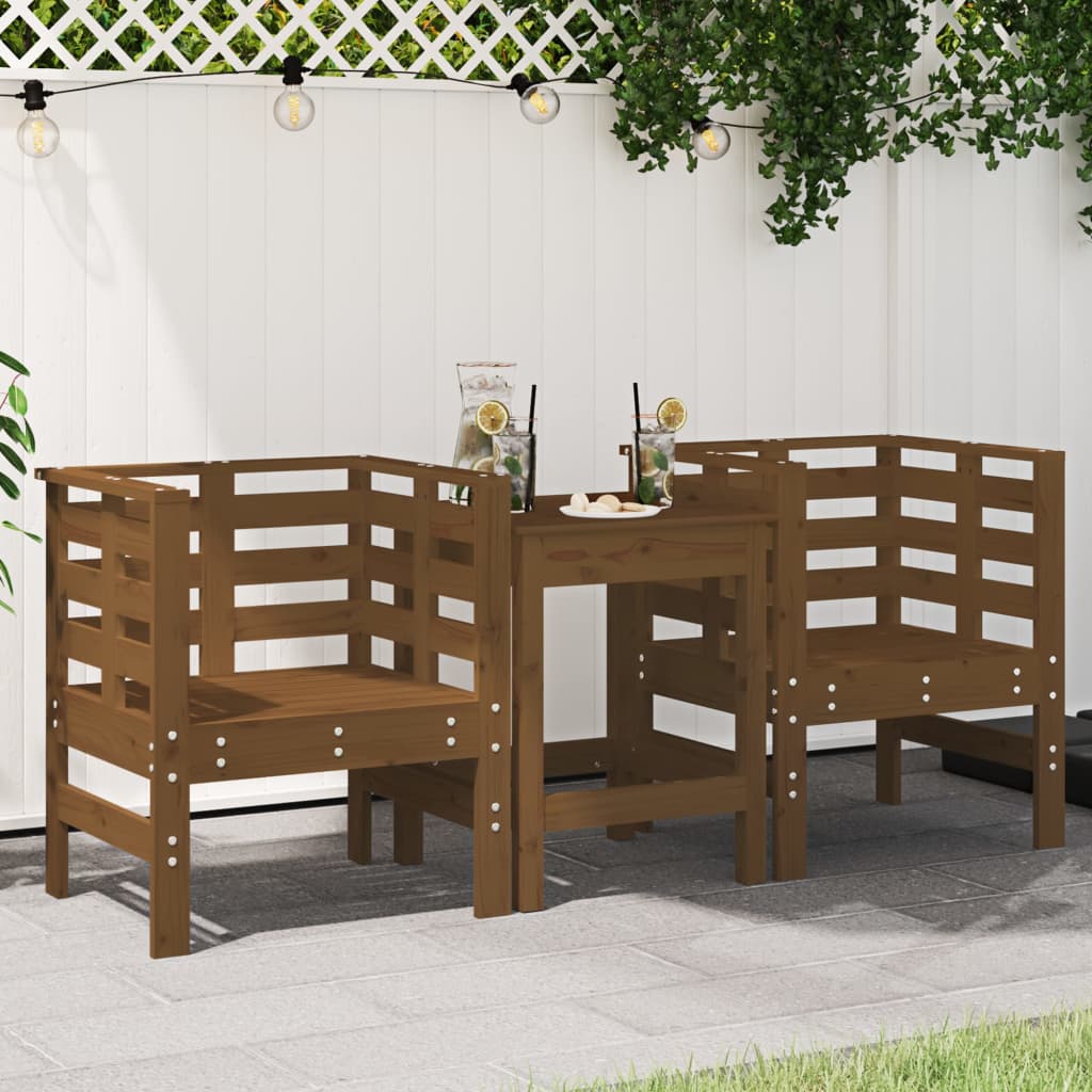 vidaXL Tuinstoelen 2 st 61,5x53x71 cm massief grenenhout