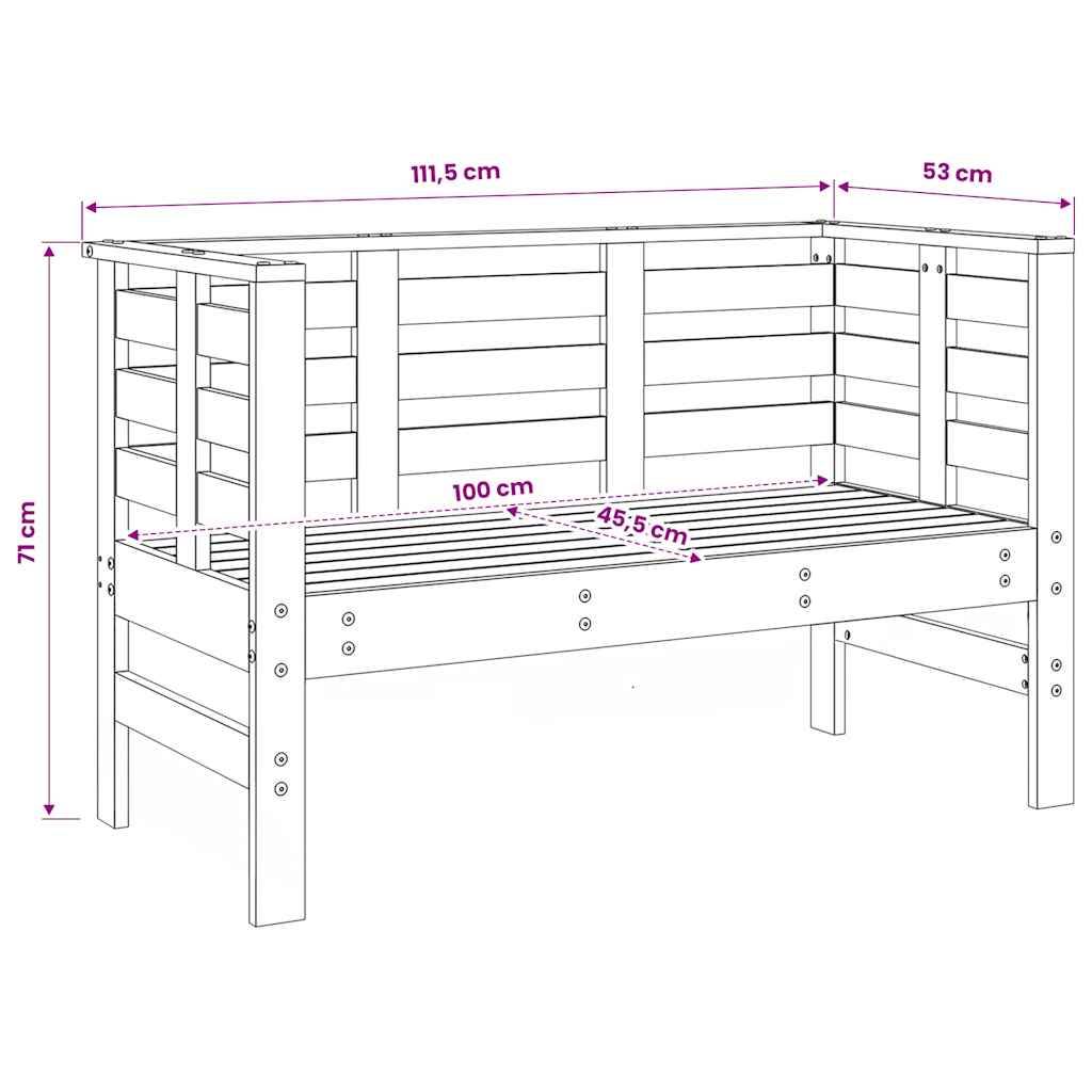 vidaXL 3-delige Loungeset massief grenenhout