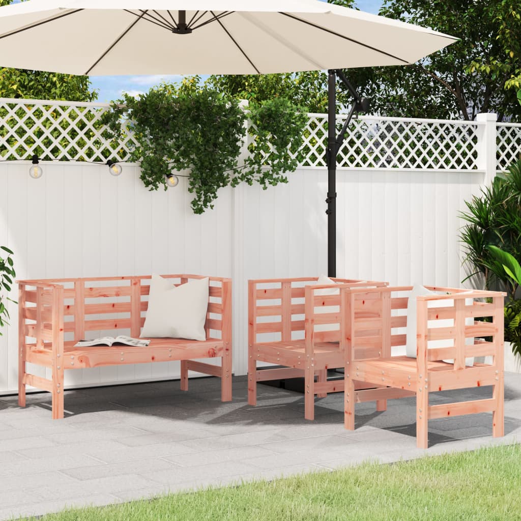 vidaXL 3-delige Loungeset massief grenenhout
