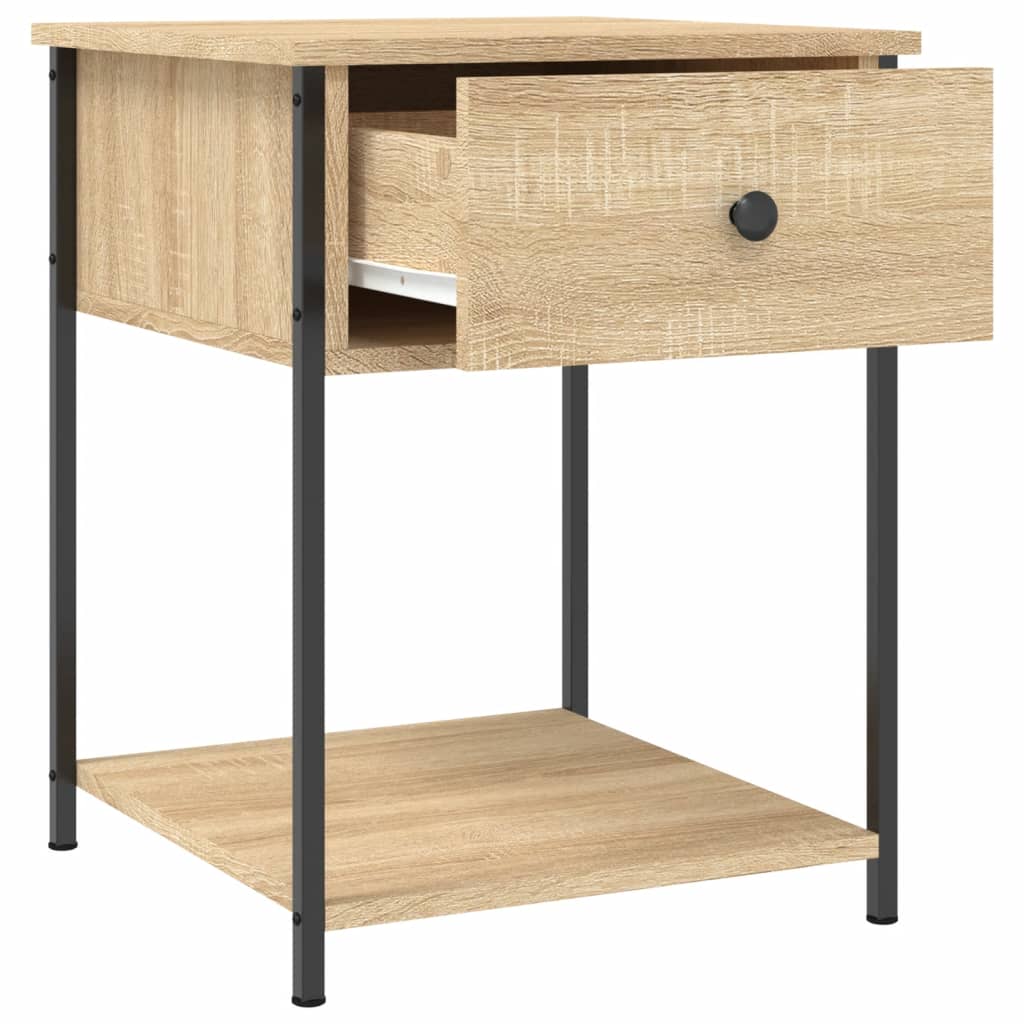 vidaXL Nachtkastje 44x45x58 cm bewerkt hout zwart