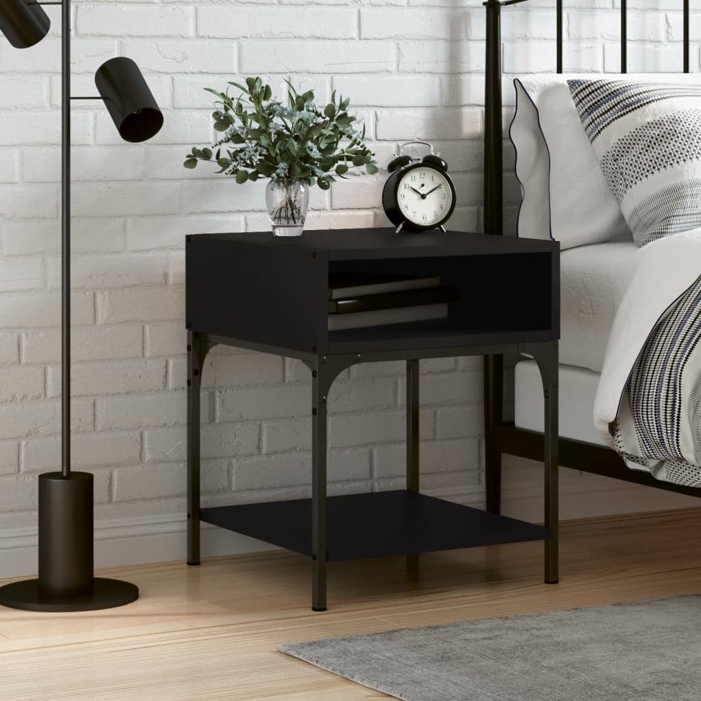 vidaXL Nightstand 40x41x50 cm engineered wood black
