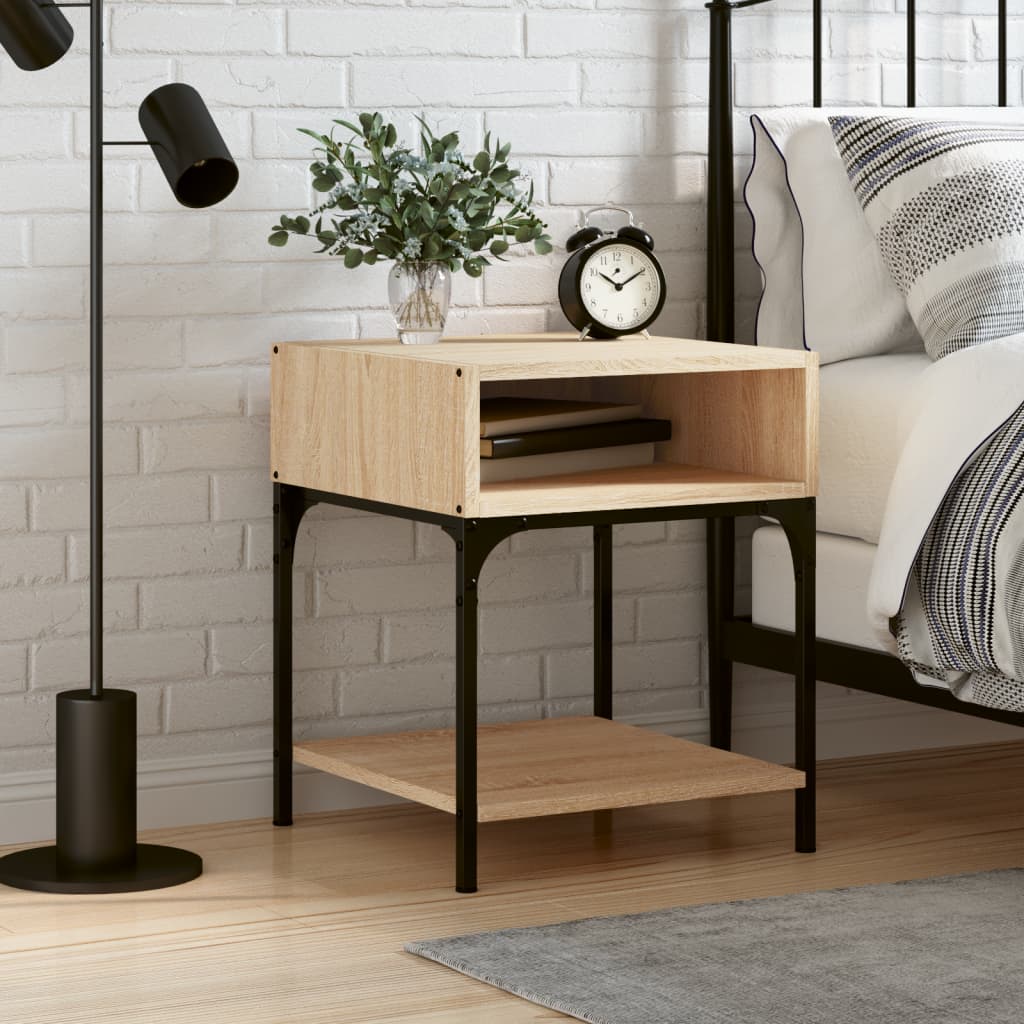 vidaXL Nightstand 40x41x50 cm engineered wood black