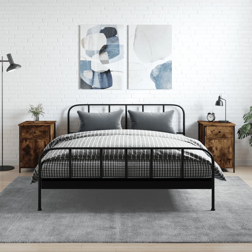 vidaXL Nachtkastje 40x42x60 cm bewerkt hout zwart
