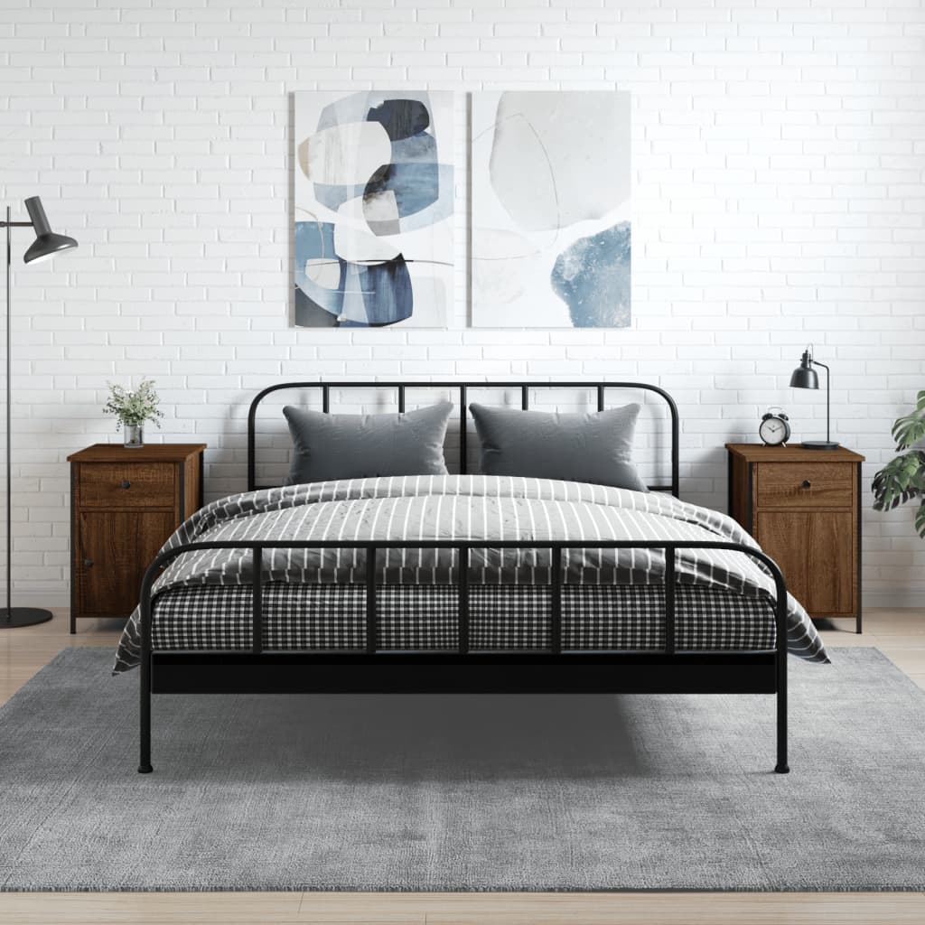 vidaXL Nachtkastje 40x42x60 cm bewerkt hout zwart