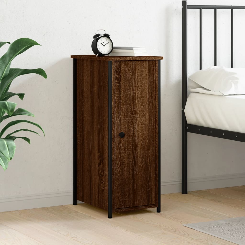 vidaXL Nachtkastjes 2 st 32x42x80 cm bewerkt hout zwart