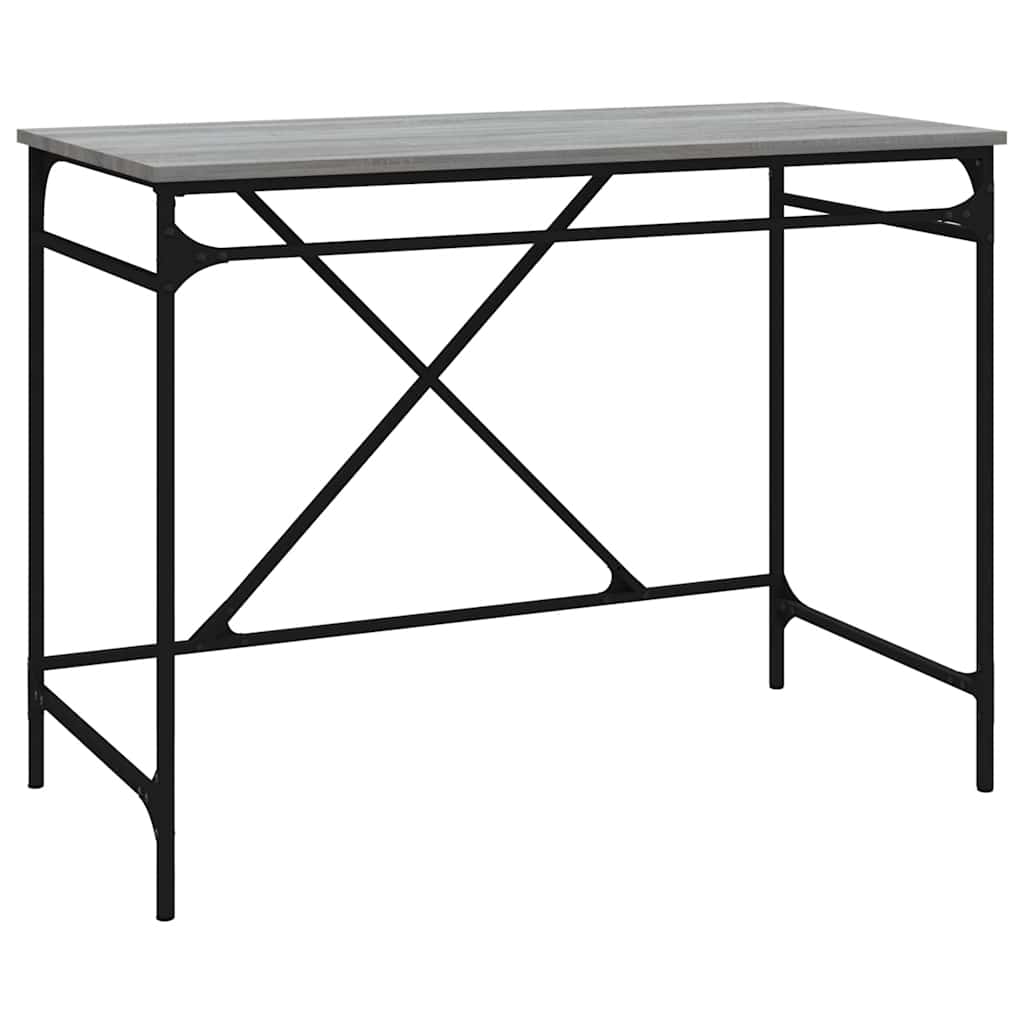 vidaXL Bureau 100x50x75 cm bewerkt hout en ijzer zwart