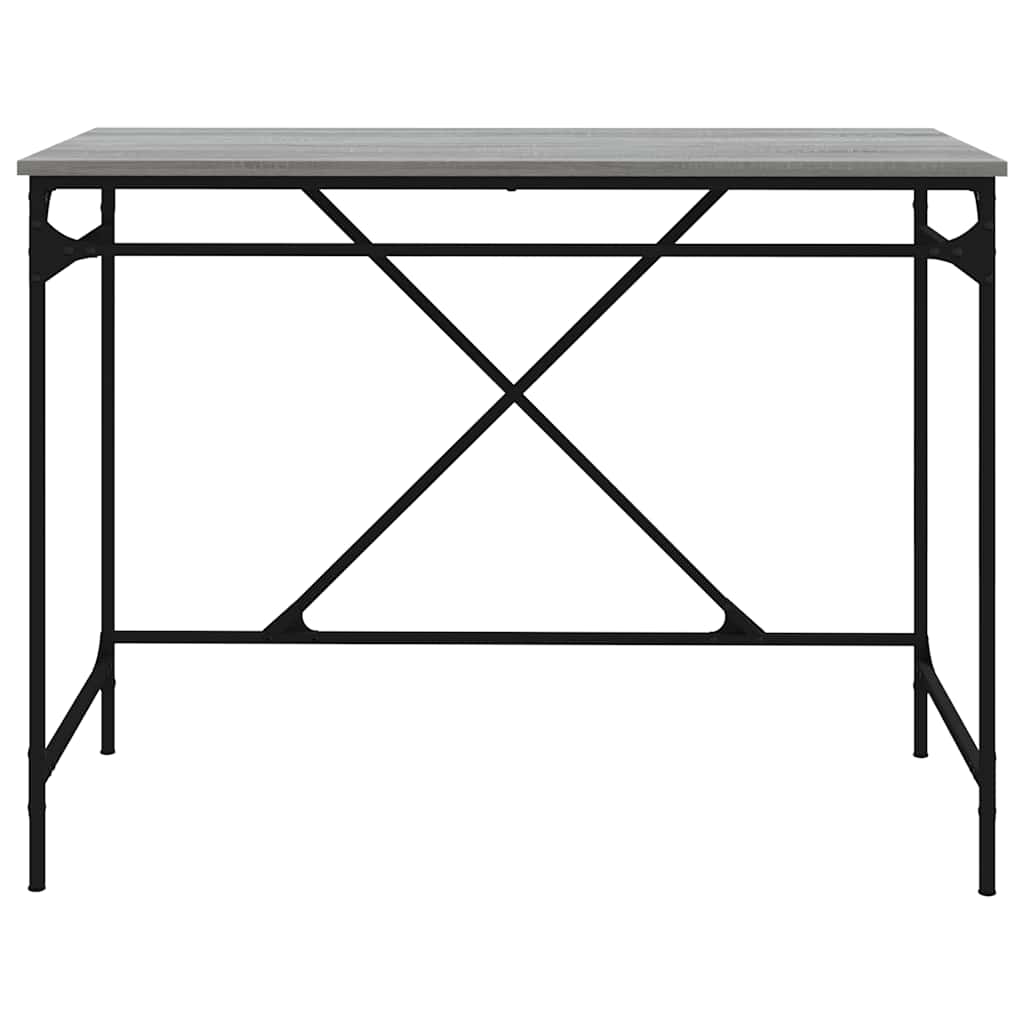 vidaXL Bureau 100x50x75 cm bewerkt hout en ijzer zwart