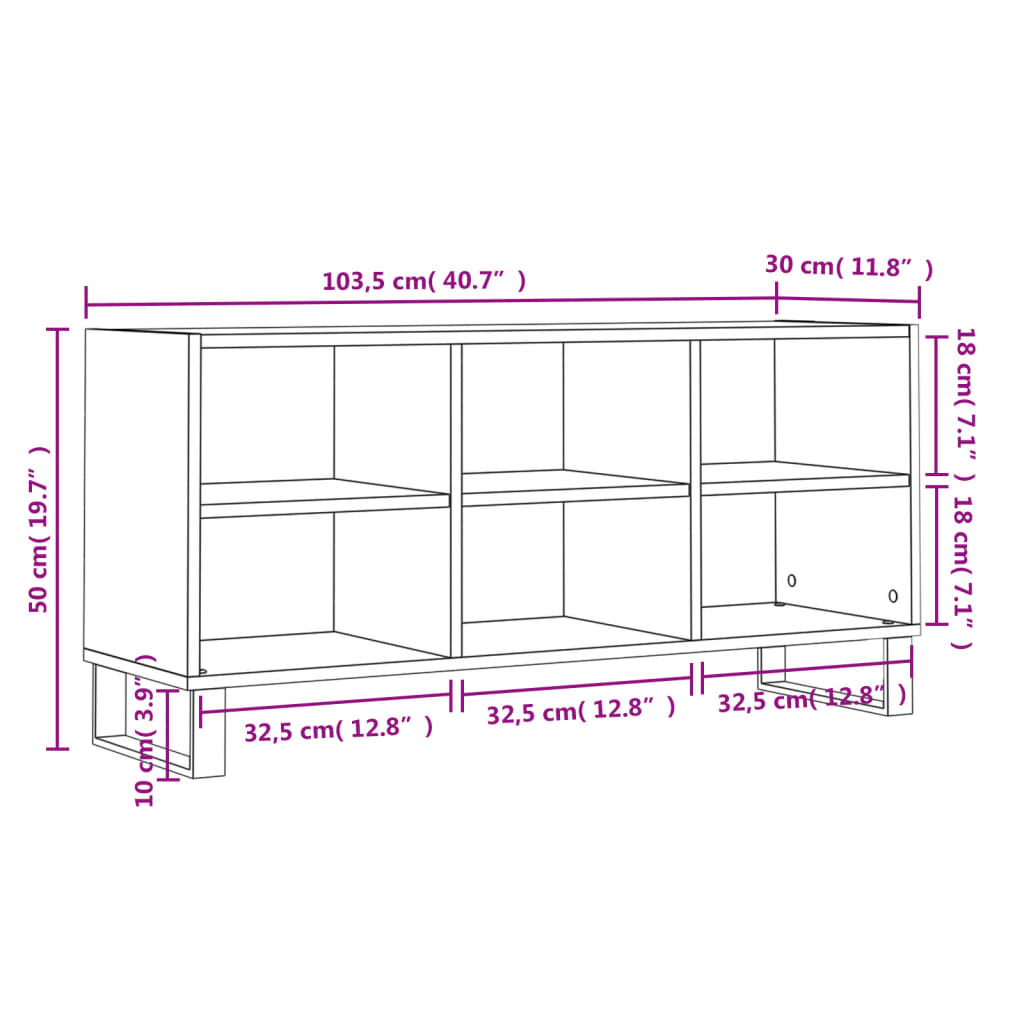 vidaXL Tv-meubel 103,5x30x50 cm bewerkt hout wit