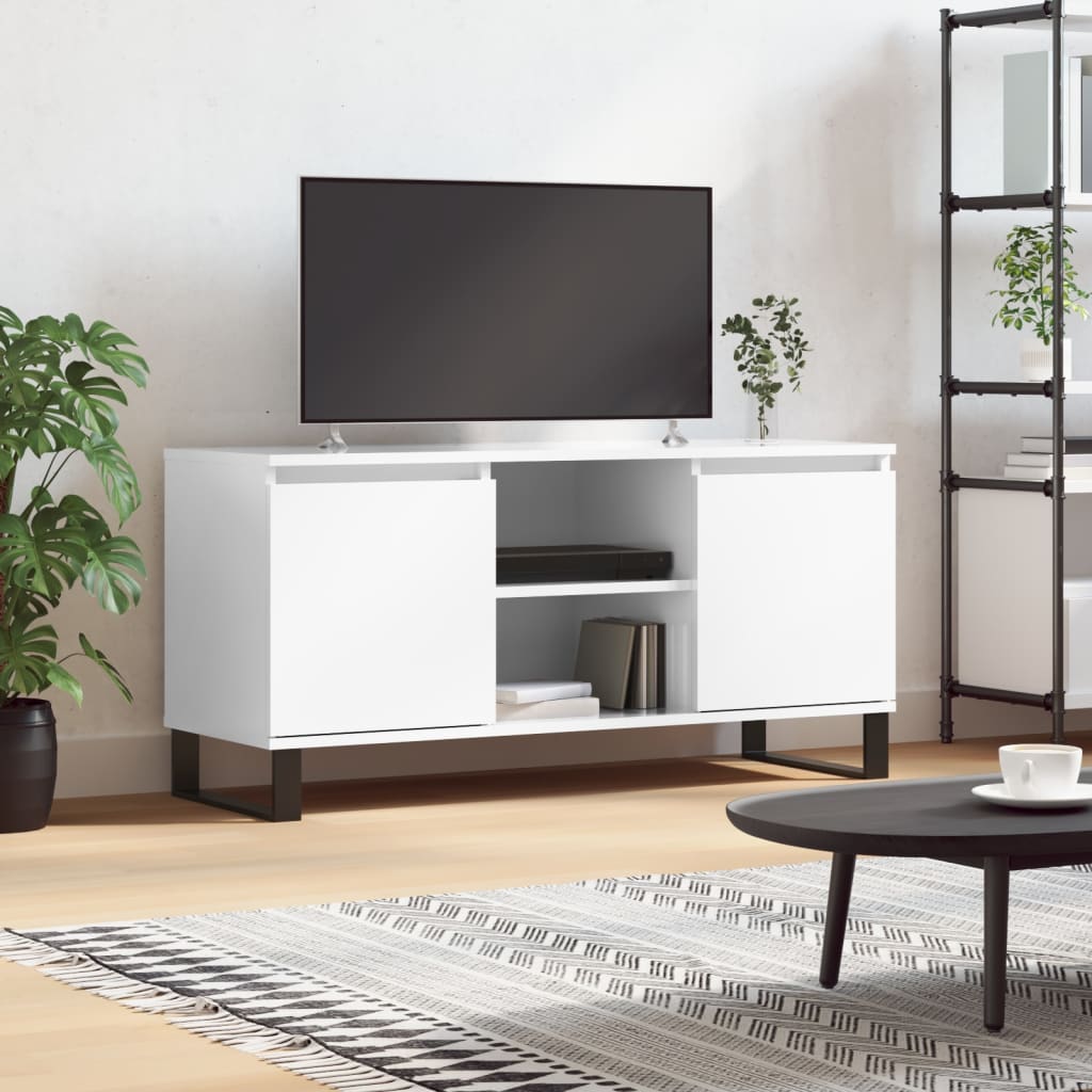vidaXL Tv-meubel 104x35x50 cm bewerkt hout wit