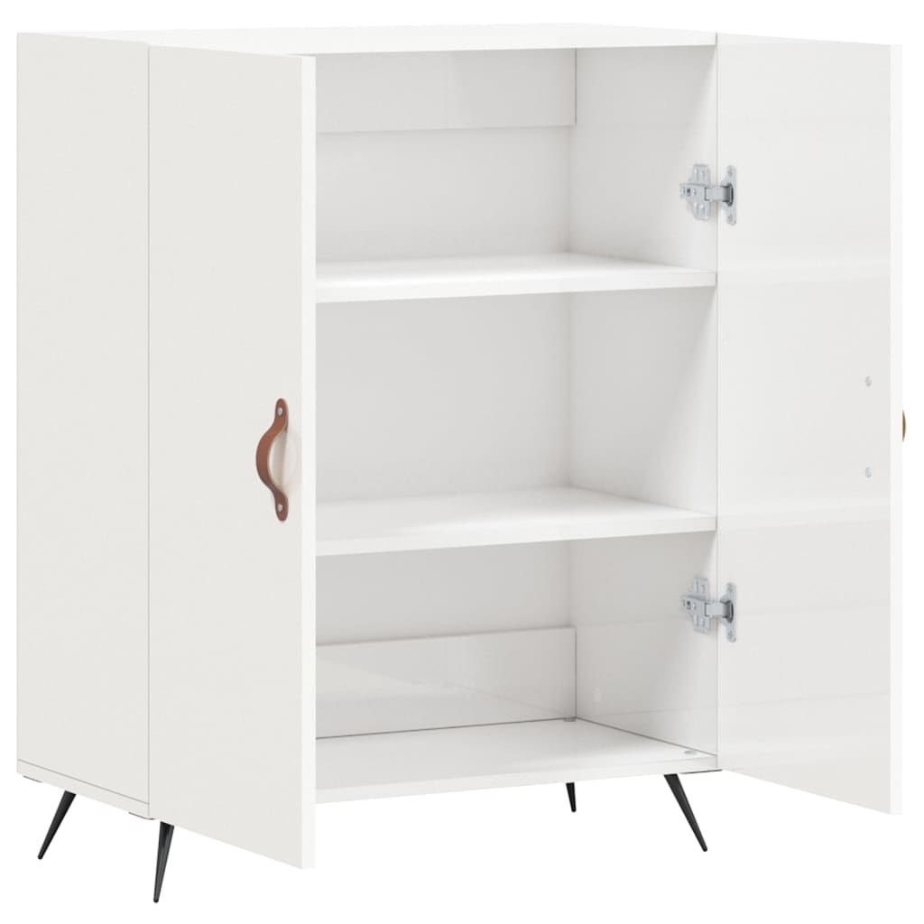 vidaXL Dressoir 69,5x34x90 cm bewerkt hout hoogglans wit