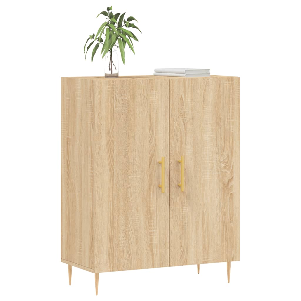 vidaXL Dressoir 69,5x34x90 cm bewerkt hout hoogglans wit