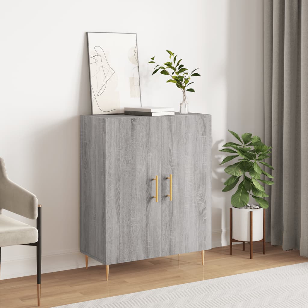 vidaXL Dressoir 69,5x34x90 cm bewerkt hout hoogglans wit