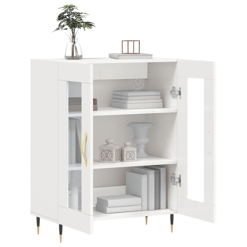 vidaXL Dressoir 69,5x34x90 cm bewerkt hout zwart