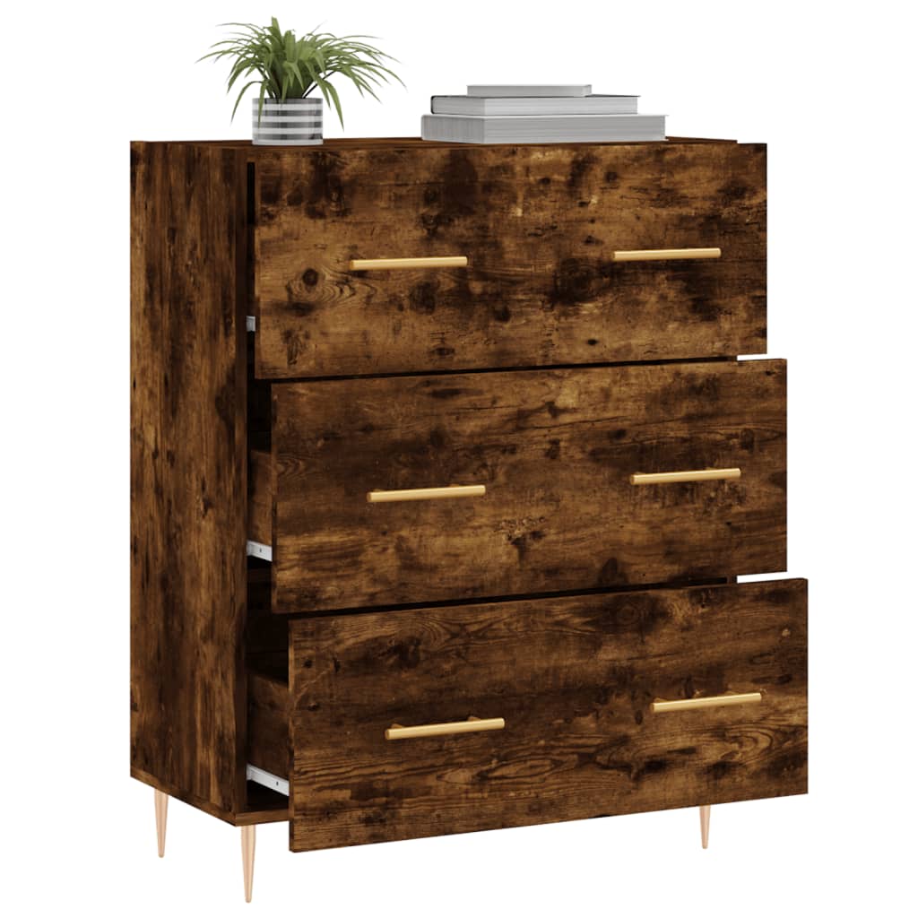 vidaXL Dressoir 69,5x34x90 cm bewerkt hout betongrijs