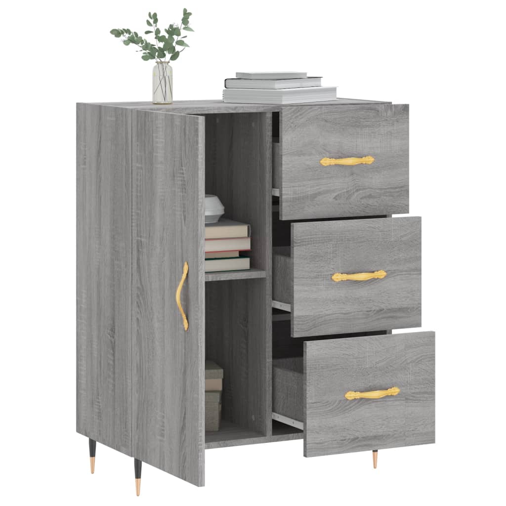 vidaXL Dressoir 69,5x34x90 cm bewerkt hout wit