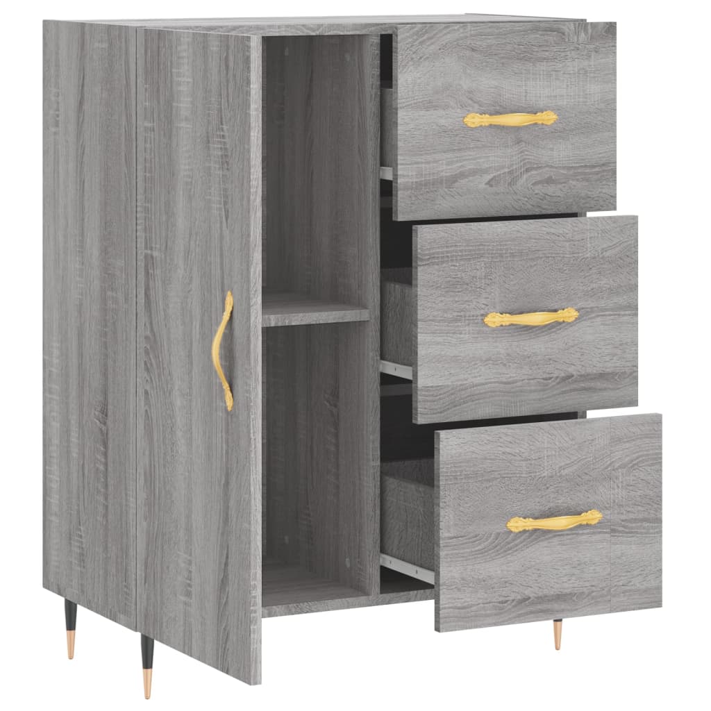 vidaXL Dressoir 69,5x34x90 cm bewerkt hout wit