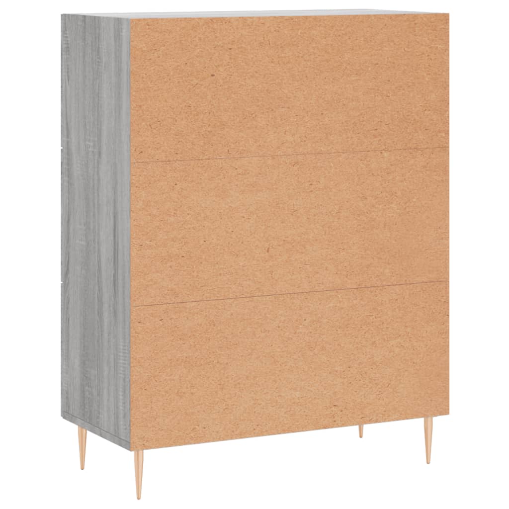 vidaXL Dressoir 69,5x34x90 cm bewerkt hout grijs sonoma eikenkleurig