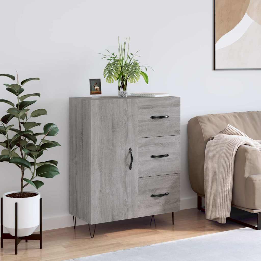 vidaXL Dressoir 69,5x34x90 cm bewerkt hout zwart