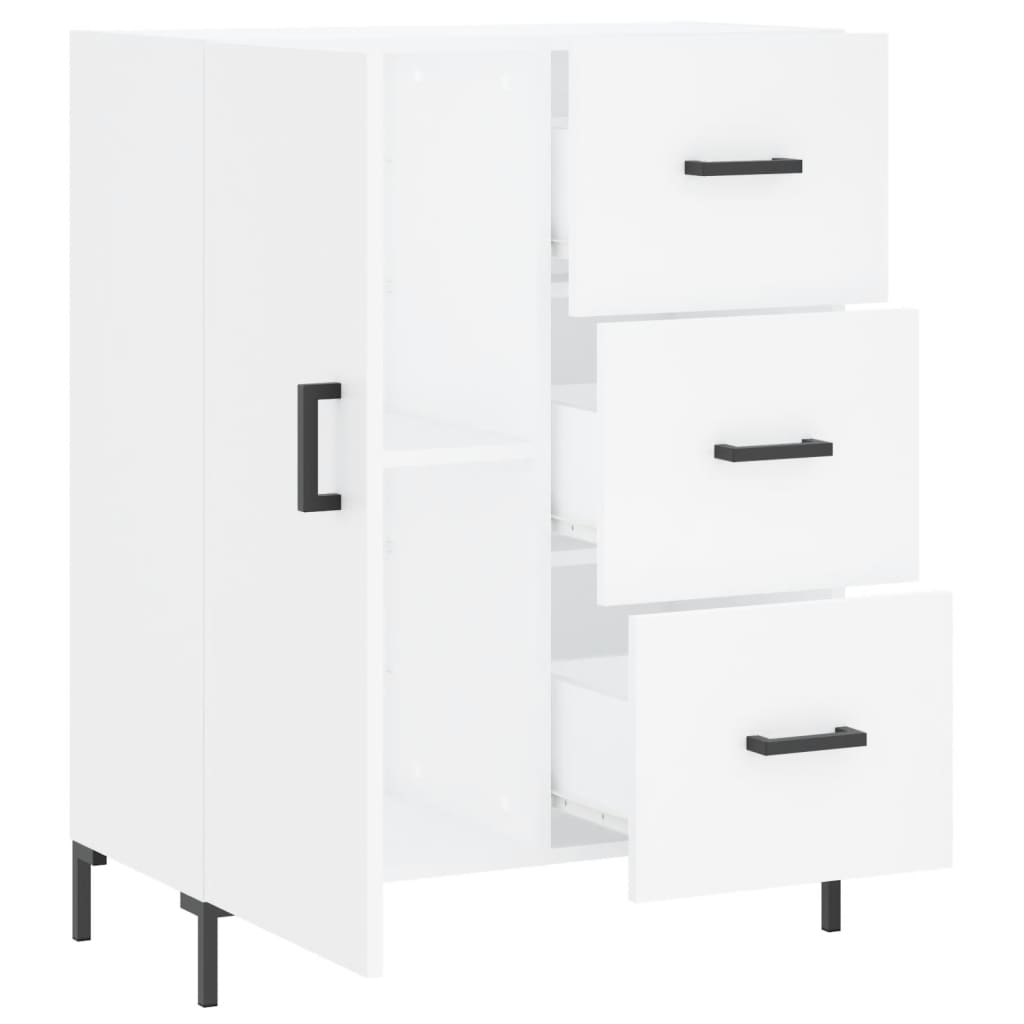 vidaXL Dressoir 69,5x34x90 cm bewerkt hout hoogglans wit