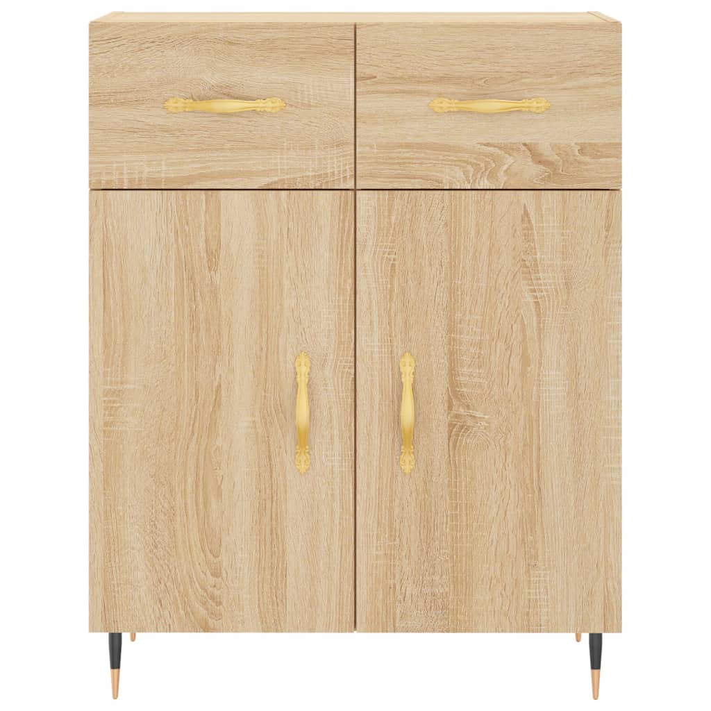 vidaXL Dressoir 69,5x34x90 cm bewerkt hout hoogglans wit