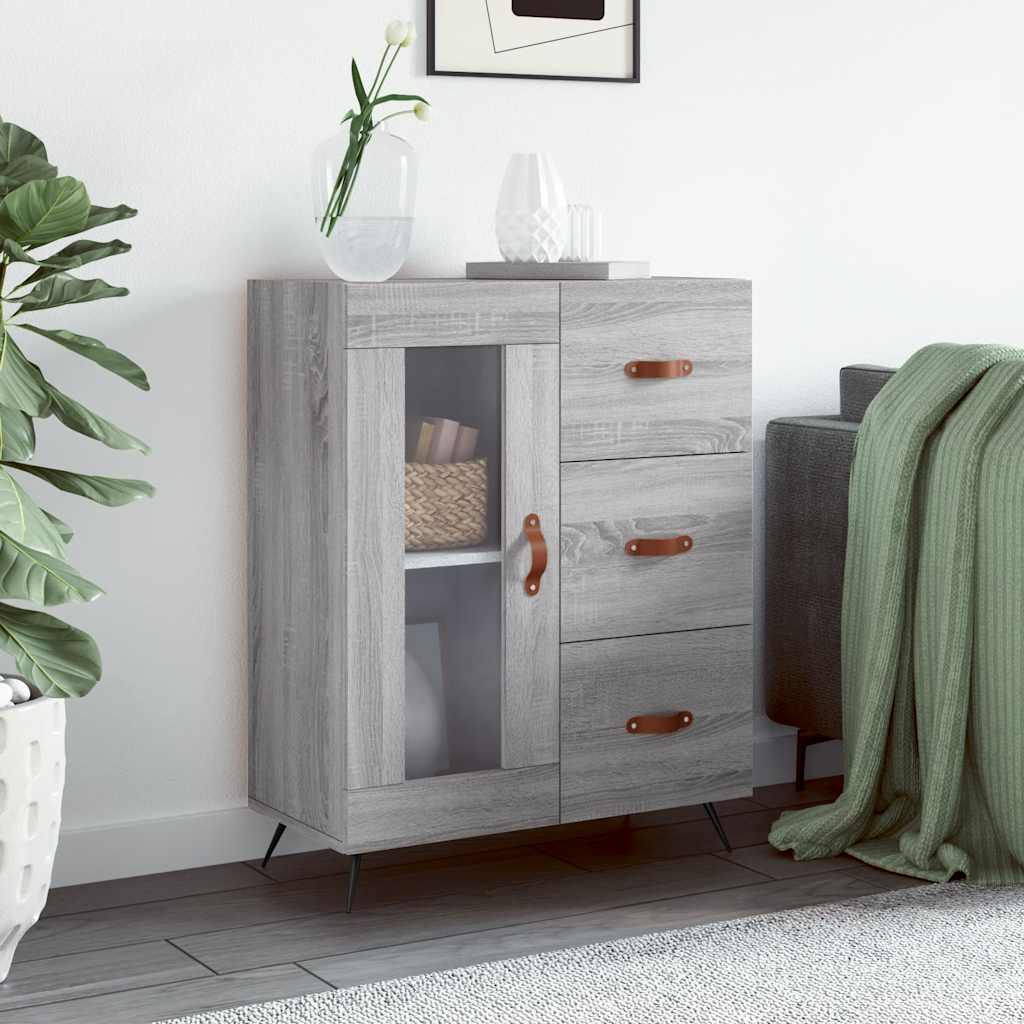 vidaXL Dressoir 69,5x34x90 cm bewerkt hout wit